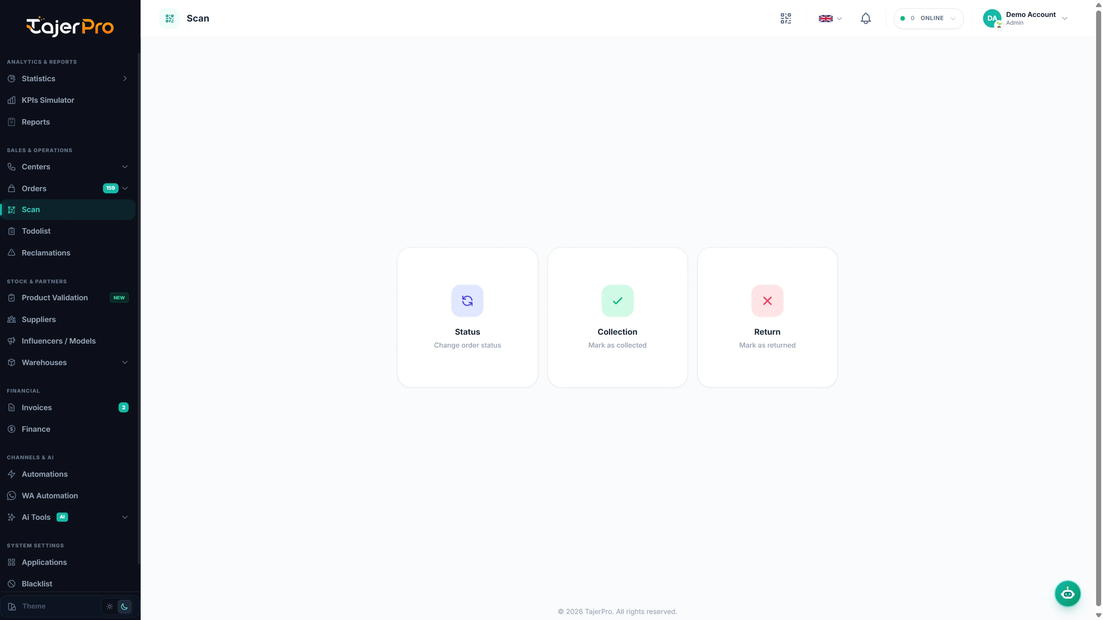 Scan orders